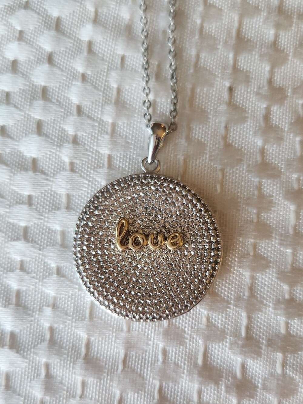 Park Lane 'Love' Pave Medallion Pendant Necklace